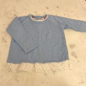 Mini Boden Broderie Trim Sweatshirt
